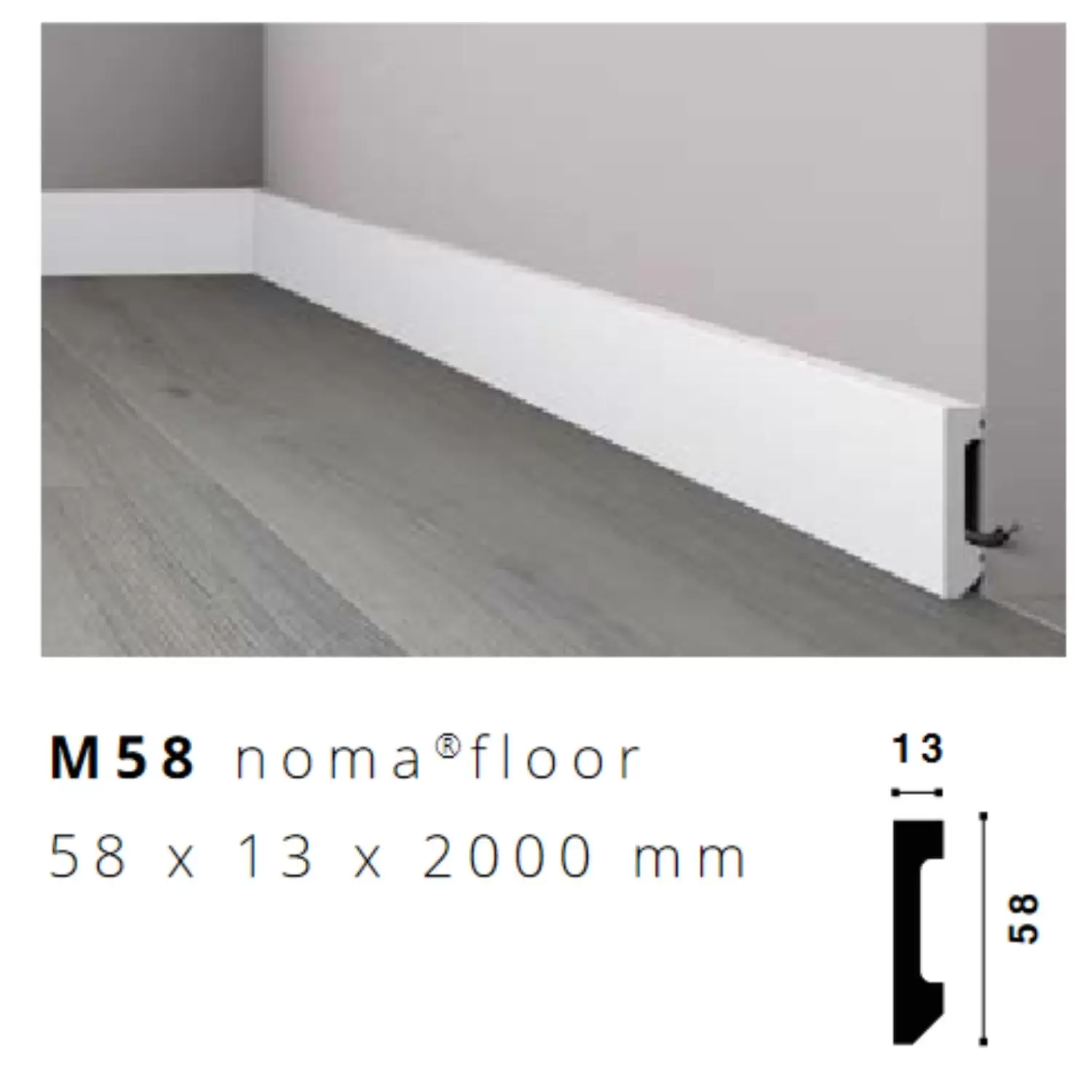 Battiscopa 58x13 Mm In HDPS M58 Nomafloor NMC 2 Battiscopa 58x13 Mm In HDPS M58 Nomafloor NMC - immagine 2
