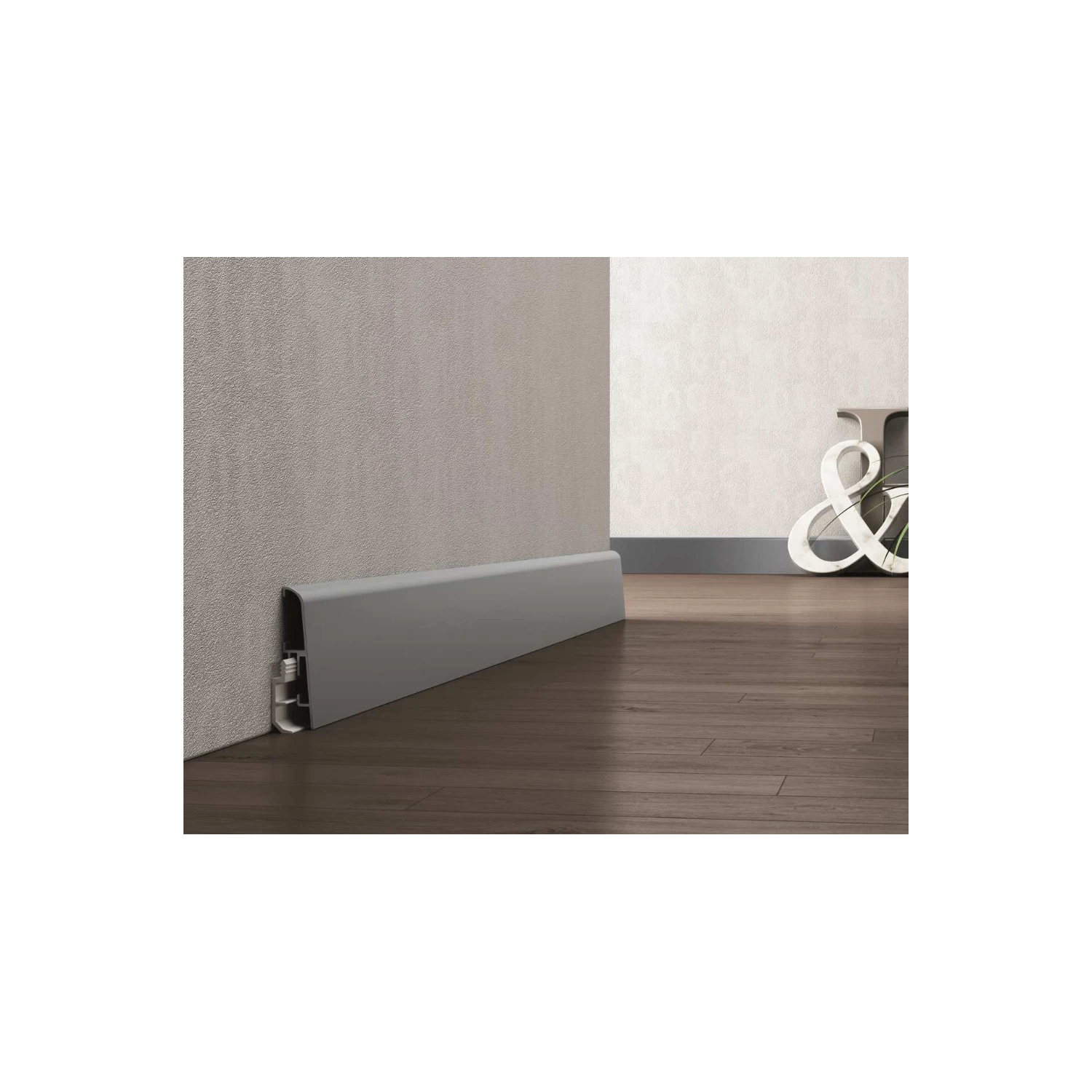 Battiscopa Alluminio Argento Metal Line 93 + 5 Supporti 3 Battiscopa Alluminio Argento Metal Line 93 + 5 Supporti - immagine 3