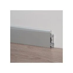 Battiscopa Alluminio Argento Metal Line 92 + 3 Supporti S/95