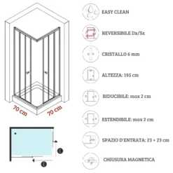 Box Doccia 70x70 Cm Nero Cristallo 6mm Orione 9 Box Doccia 70x70 Cm Nero Cristallo 6mm Orione -Vendite Ediliamo box doccia 70x70 cm nero cristallo 6mm orione aquana 2