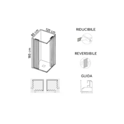 Box Doccia 80x120 Cm A Due Lati Apertura Totale Parigi PVC -Vendite Ediliamo box doccia 80x120 cm a due lati apertura totale parigi pvc 3