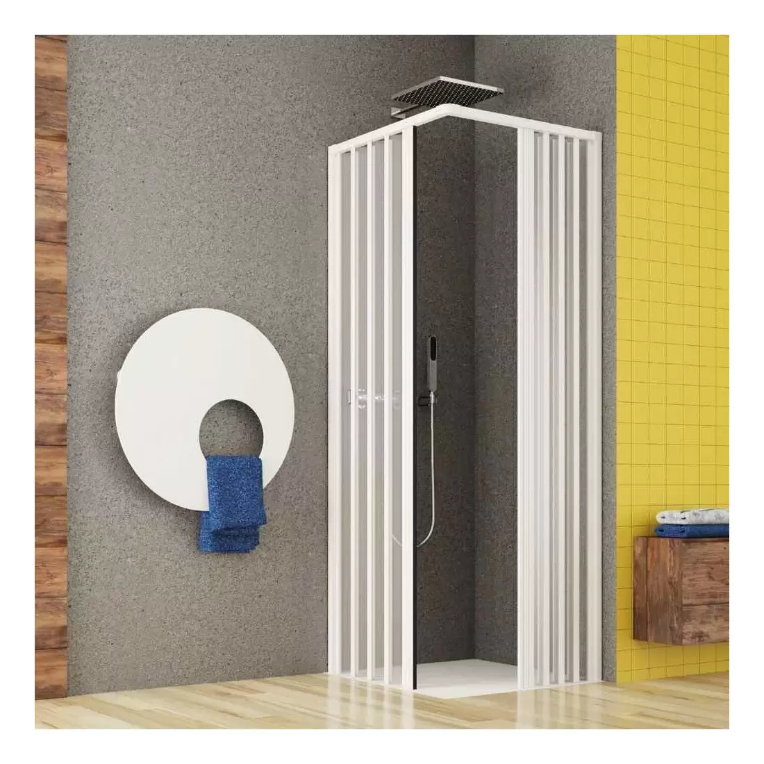 Box Doccia 90x90 Cm A Due Lati A Pavimento Madrid PVC 1 Box Doccia 90x90 Cm A Due Lati A Pavimento Madrid PVC