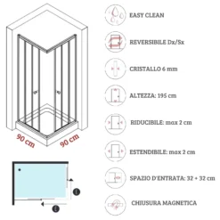 Box Doccia 90x90 Cm Nero Cristallo 6mm Orione 9 Box Doccia 90x90 Cm Nero Cristallo 6mm Orione -Vendite Ediliamo box doccia 90x90 cm nero cristallo 6mm orione aquana 2