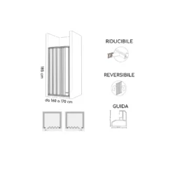 Box Doccia Nicchia Da 160 A 170cm Apertura Laterale Tokyo PVC -Vendite Ediliamo box doccia nicchia da 160 a 170cm apertura laterale tokyo pvc 3