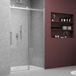 Box Doccia Per Nicchia Nickel Spazzolato 8 Mm Giotto