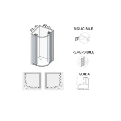 Box Doccia Semicircolare 80x80 Cm A Due Lati Atene PVC -Vendite Ediliamo box doccia semicircolare 80x80 cm a due lati atene pvc 3