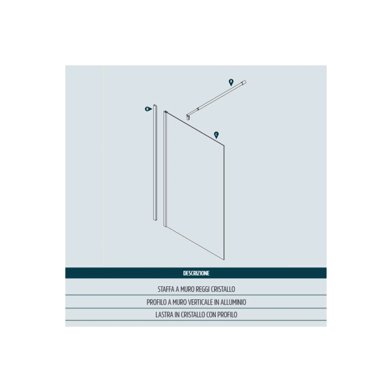 Box Doccia Walk-In Oro Lucido Cristallo 8mm Monet 8 Box Doccia Walk-In Oro Lucido Cristallo 8mm Monet - immagine 8