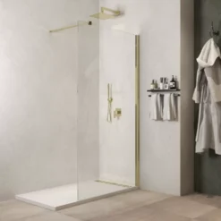 Box Doccia Walk-In Oro Satinato Cristallo 8mm Monet -Vendite Ediliamo box doccia walk in oro lucido cristallo 8mm monet 2