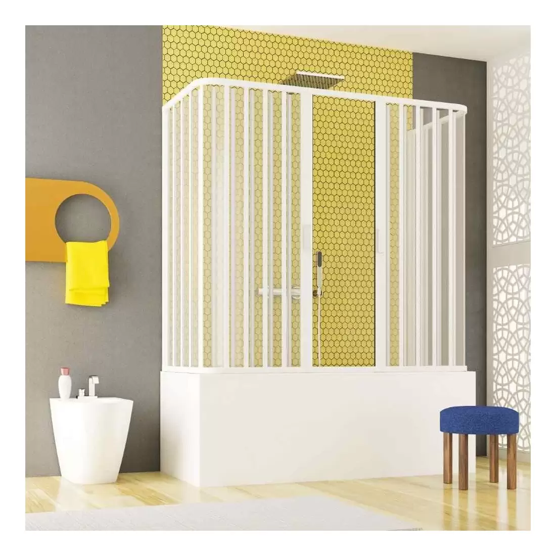 Box Vasca 70x140x70 Cm A Tre Lati Riga PVC 1 Box Vasca 70x140x70 Cm A Tre Lati Riga PVC