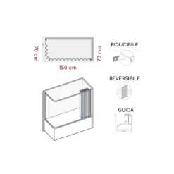 Box Vasca 70x150 Cm A Due Lati Kiev PVC 5 Box Vasca 70x150 Cm A Due Lati Kiev PVC -Vendite Ediliamo box vasca 70x150 cm a due lati kiev pvc 2