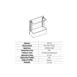 Box Vasca 70x160x70 Cm A Tre Lati Riga PVC 4 Box Vasca 70x160x70 Cm A Tre Lati Riga PVC -Vendite Ediliamo box vasca 70x160x70 cm a tre lati riga pvc 1