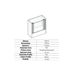 Box Vasca Per Nicchia 170 Cm A Un Lato Berna PVC 5 Box Vasca Per Nicchia 170 Cm A Un Lato Berna PVC -Vendite Ediliamo box vasca per nicchia 170 cm a un lato berna pvc 2