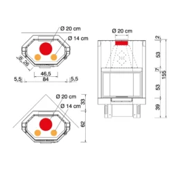 Camino A Legna Prismatico IC Tekno 3 Italiana Camini 809360 V/N -Vendite Ediliamo camino a legna prismatico ic tekno 3 italiana camini 809360 vn 3