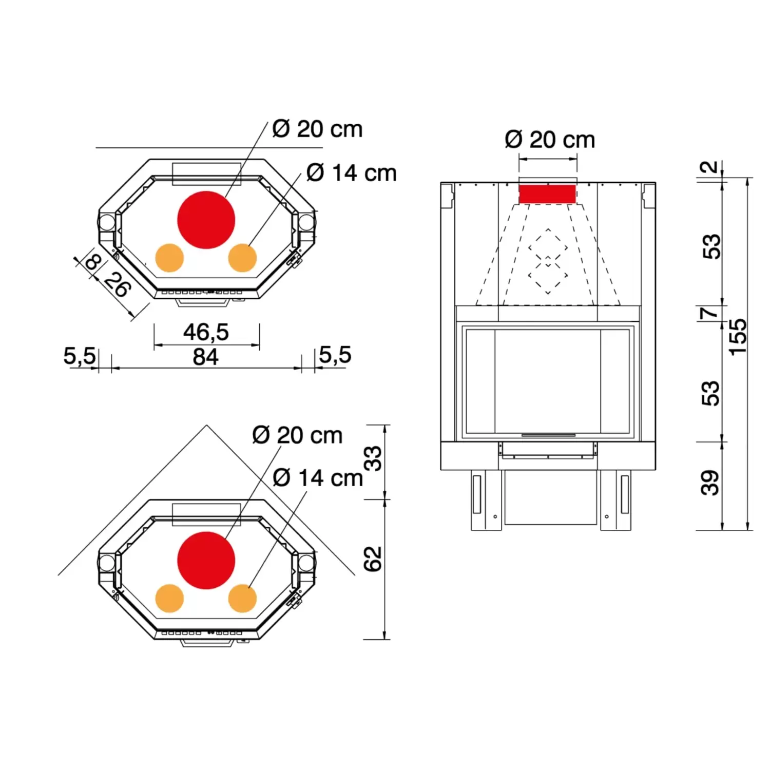 Camino A Legna Prismatico IC Tekno 3 Italiana Camini 809370 V/F 2 Camino A Legna Prismatico IC Tekno 3 Italiana Camini 809370 V/F - immagine 2