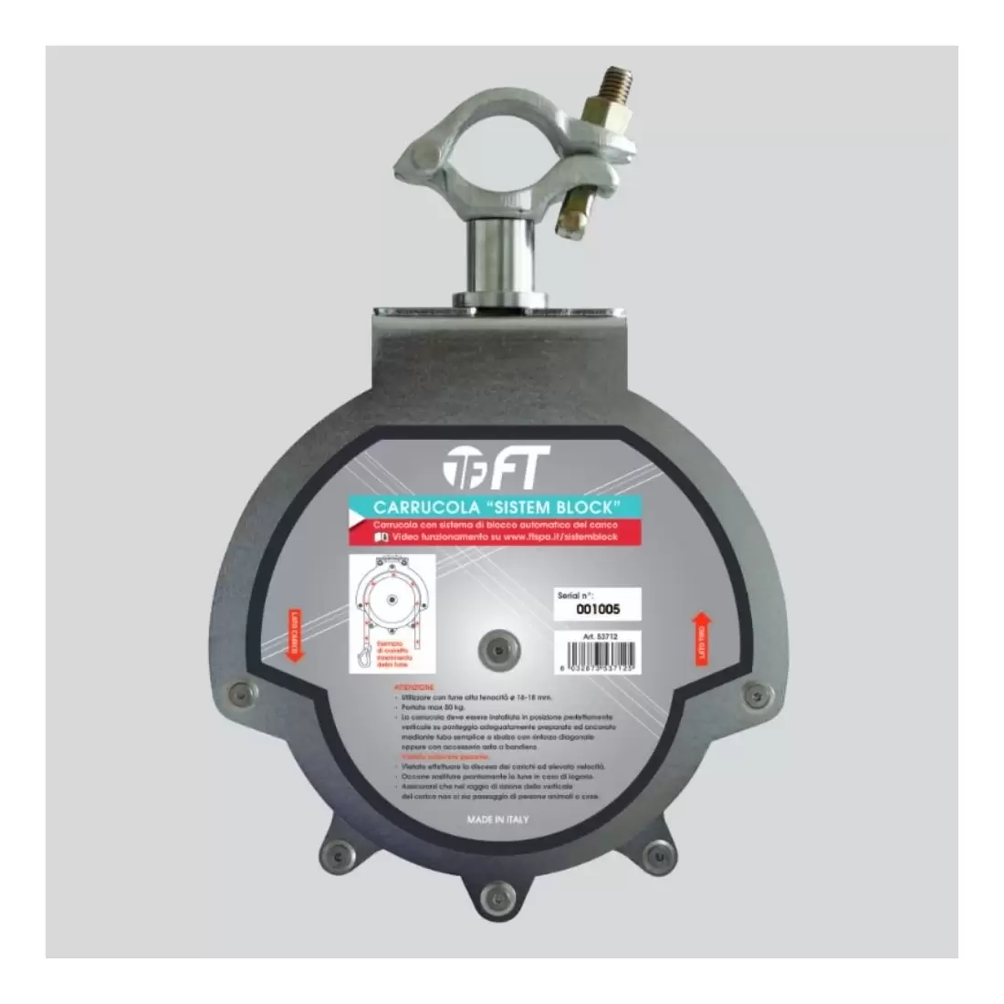 Carrucola Autofrenante Block System FT 53712 1 Carrucola Autofrenante Block System FT 53712