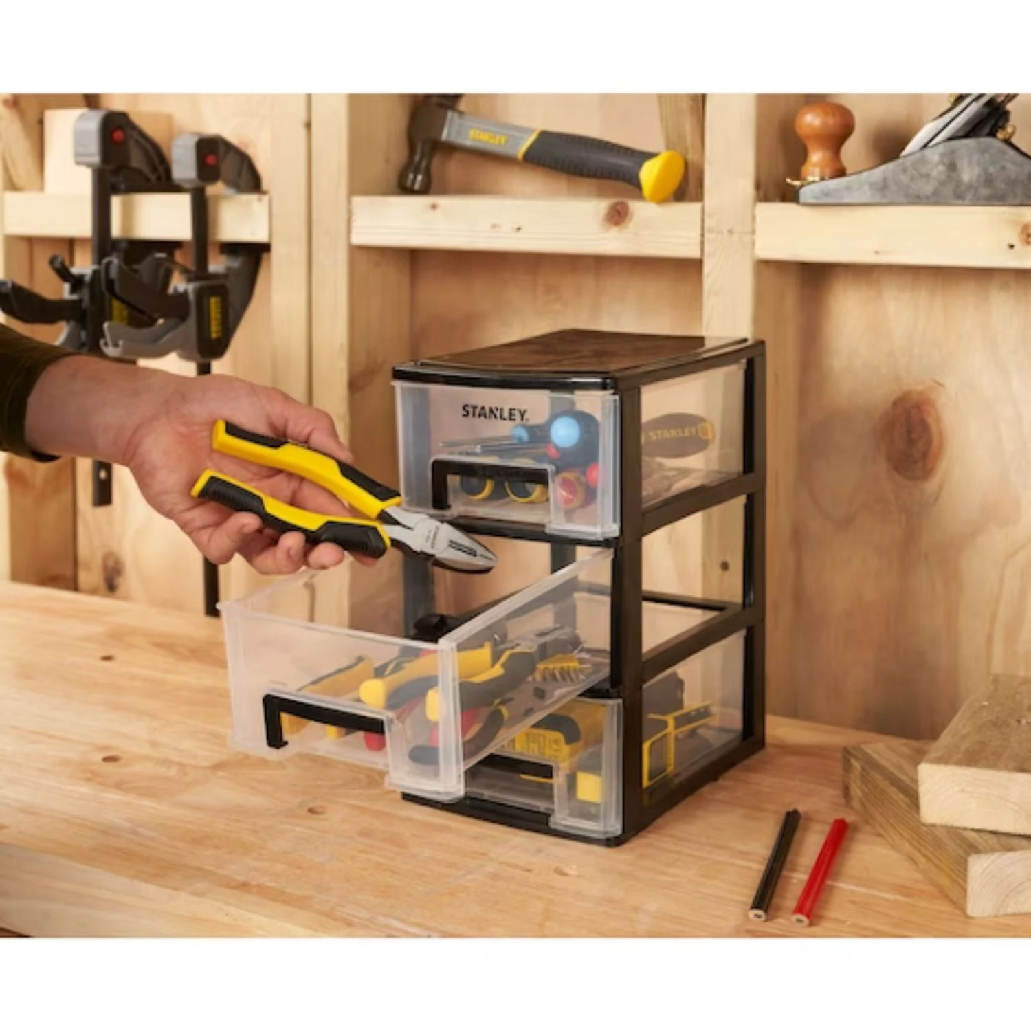 Cassettiera STANLEY Essential 3 Cassetti 17x24x30 Cm 4 Cassettiera STANLEY Essential 3 Cassetti 17x24x30 Cm - immagine 4