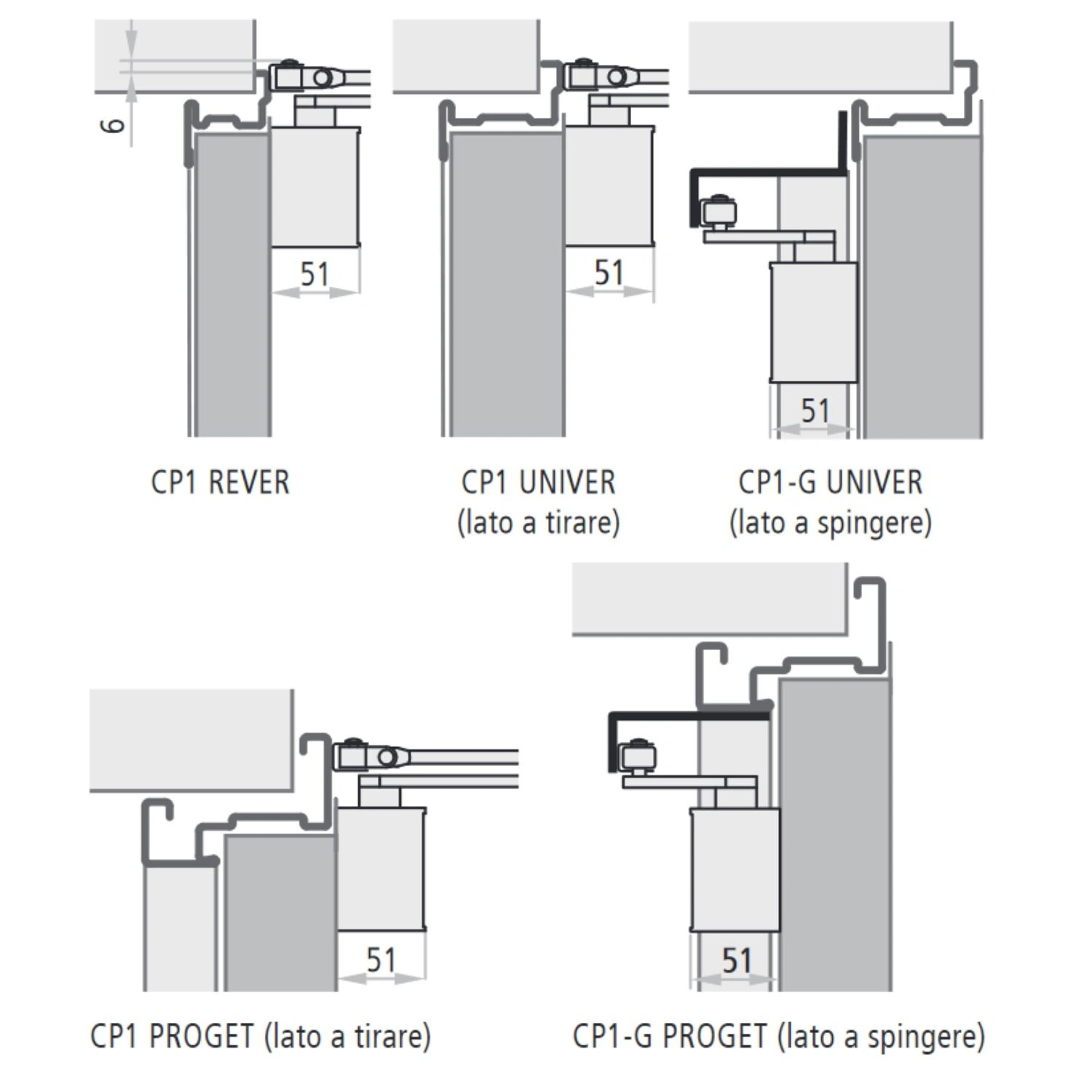 Chiudiporta Con Braccio A Compasso CP1 NINZ 2 Chiudiporta Con Braccio A Compasso CP1 NINZ - immagine 2