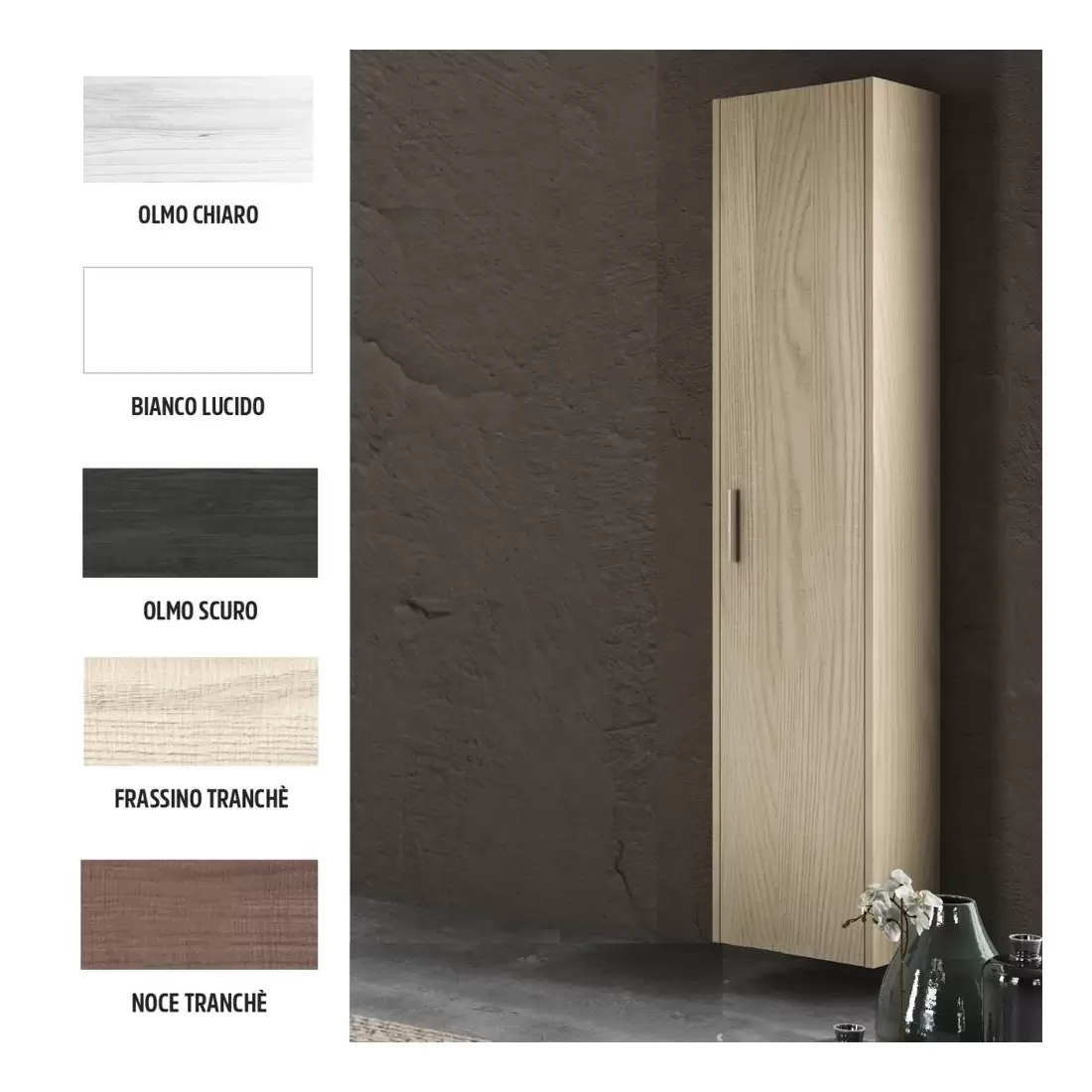 Colonna Bagno Sospesa 34x25x162 Cm Edo Levi Mobili 1 Colonna Bagno Sospesa 34x25x162 Cm Edo Levi Mobili