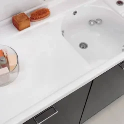 Coprilavatrice Con Vasca A DX 130x66.5x89h Cm Antracite Portabiancheria Active Wash Colavene -Vendite Ediliamo coprilavatrice con vasca a dx 130x665x89h cm antracite portabiancheria active wash colavene 2