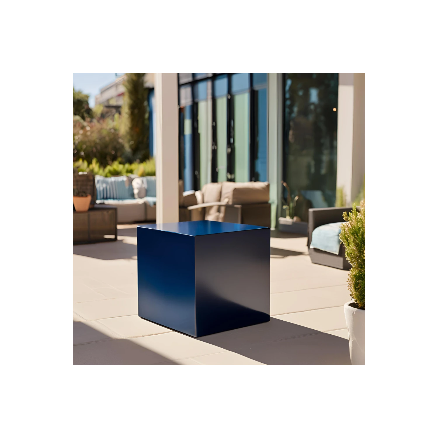 Cubo Multiuso In Polietilene Blu Per Interni Ed Esterni 1 Cubo Multiuso In Polietilene Blu Per Interni Ed Esterni