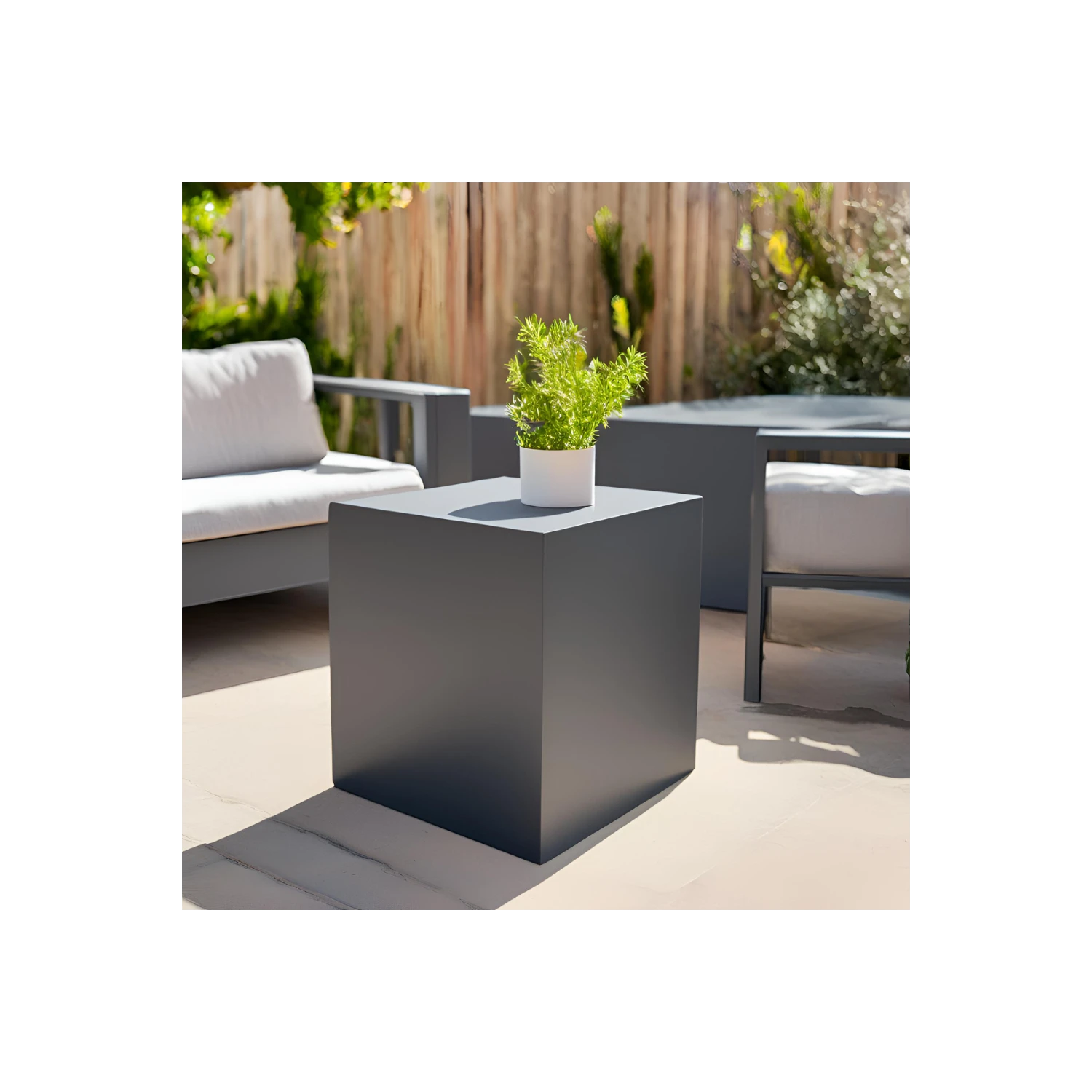 Cubo Multiuso In Polietilene Grafite Per Interni Ed Esterni 1 Cubo Multiuso In Polietilene Grafite Per Interni Ed Esterni