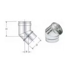 Curva 45° Acciaio AISI 316 250mm Polymaxacciai