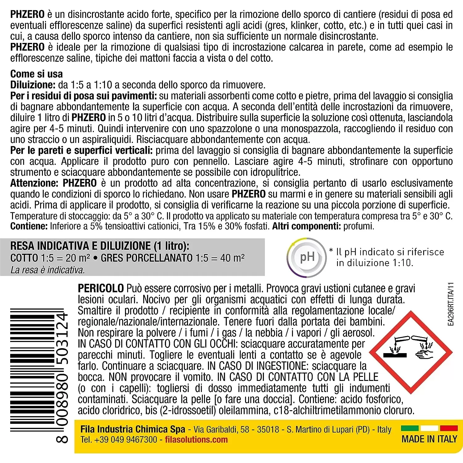 Detergente Disincrostante Acido Forte PHzero Fila 3 Detergente Disincrostante Acido Forte PHzero Fila - immagine 3
