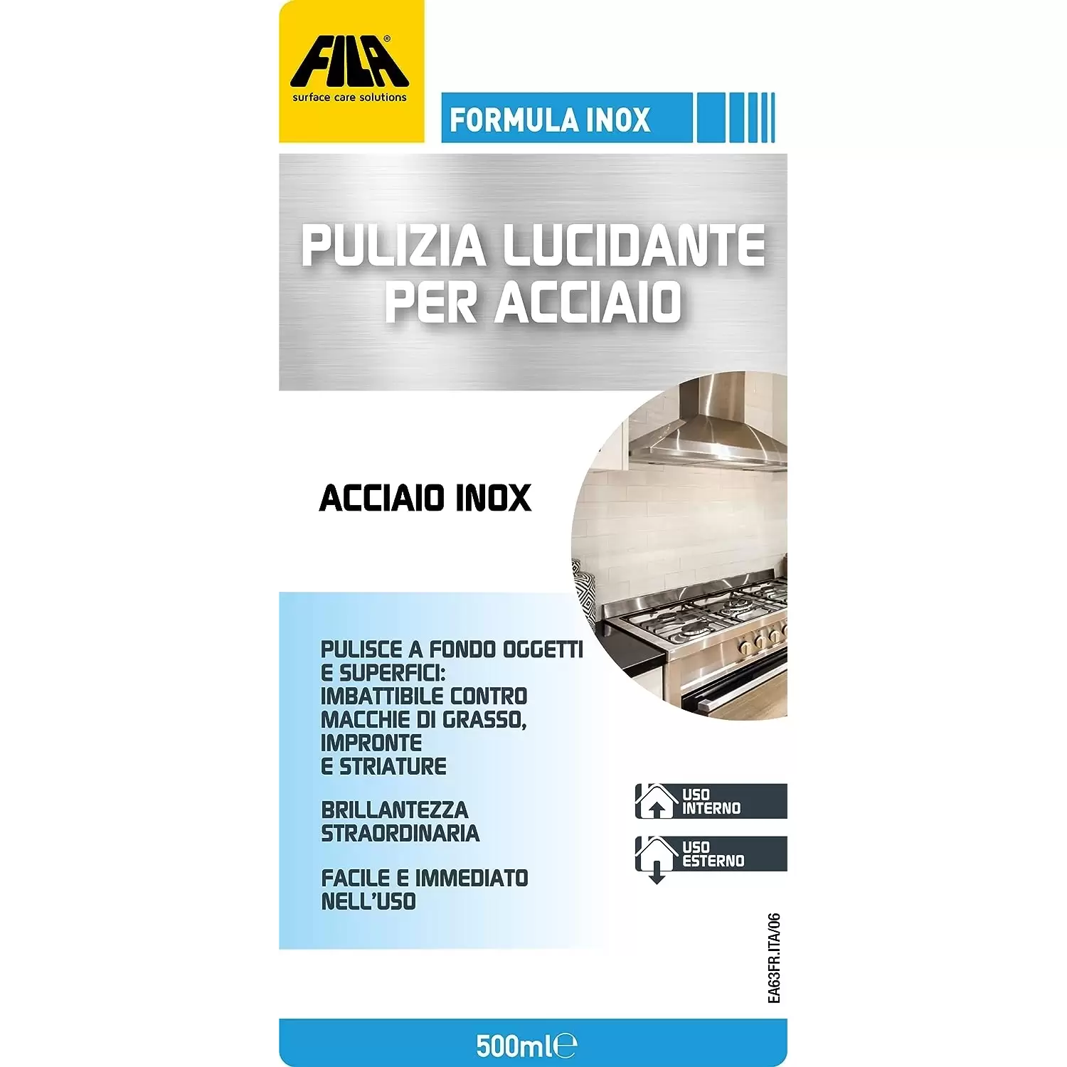 Detergente Per Acciaio 500 Ml Formula Inox Fila 2 Detergente Per Acciaio 500 Ml Formula Inox Fila - immagine 2