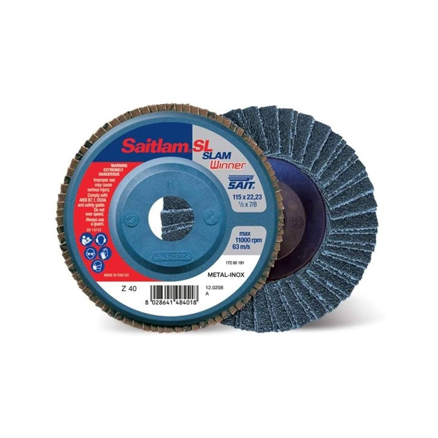 Disco Abrasivo Lamellare Saitlam SL 115x22.23 Grana 120 Sait 1 Disco Abrasivo Lamellare Saitlam SL 115x22.23 Grana 120 Sait