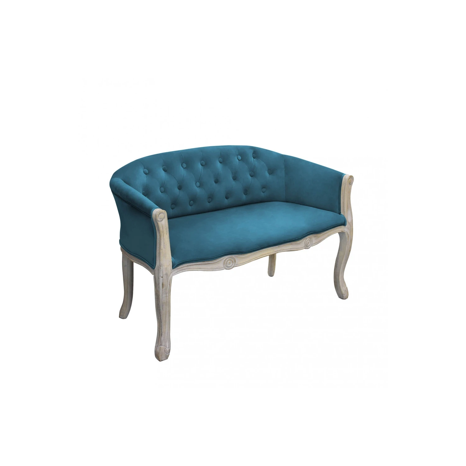 Divano 2 Posti Stile Classico In Velluto Blu - COLEMAN 3 Divano 2 Posti Stile Classico In Velluto Blu - COLEMAN - immagine 3