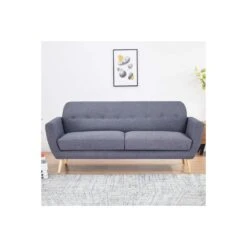 Divano 3 Posti In Tessuto Grigio - BURTON