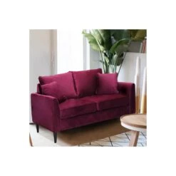 Divano In Velluto 2 Posti BORDEAUX 152x81 Cm - CHANDLER