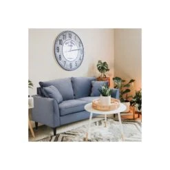 Divano In Velluto 2 Posti Grigio 152x81 Cm - CHANDLER