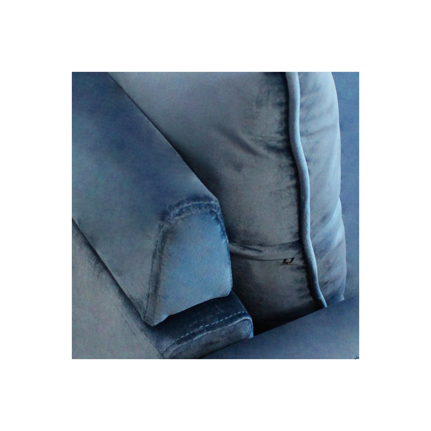 Divano In Velluto Blu 3 Posti 196x81cm - CHANDLER 4 Divano In Velluto Blu 3 Posti 196x81cm - CHANDLER - immagine 4