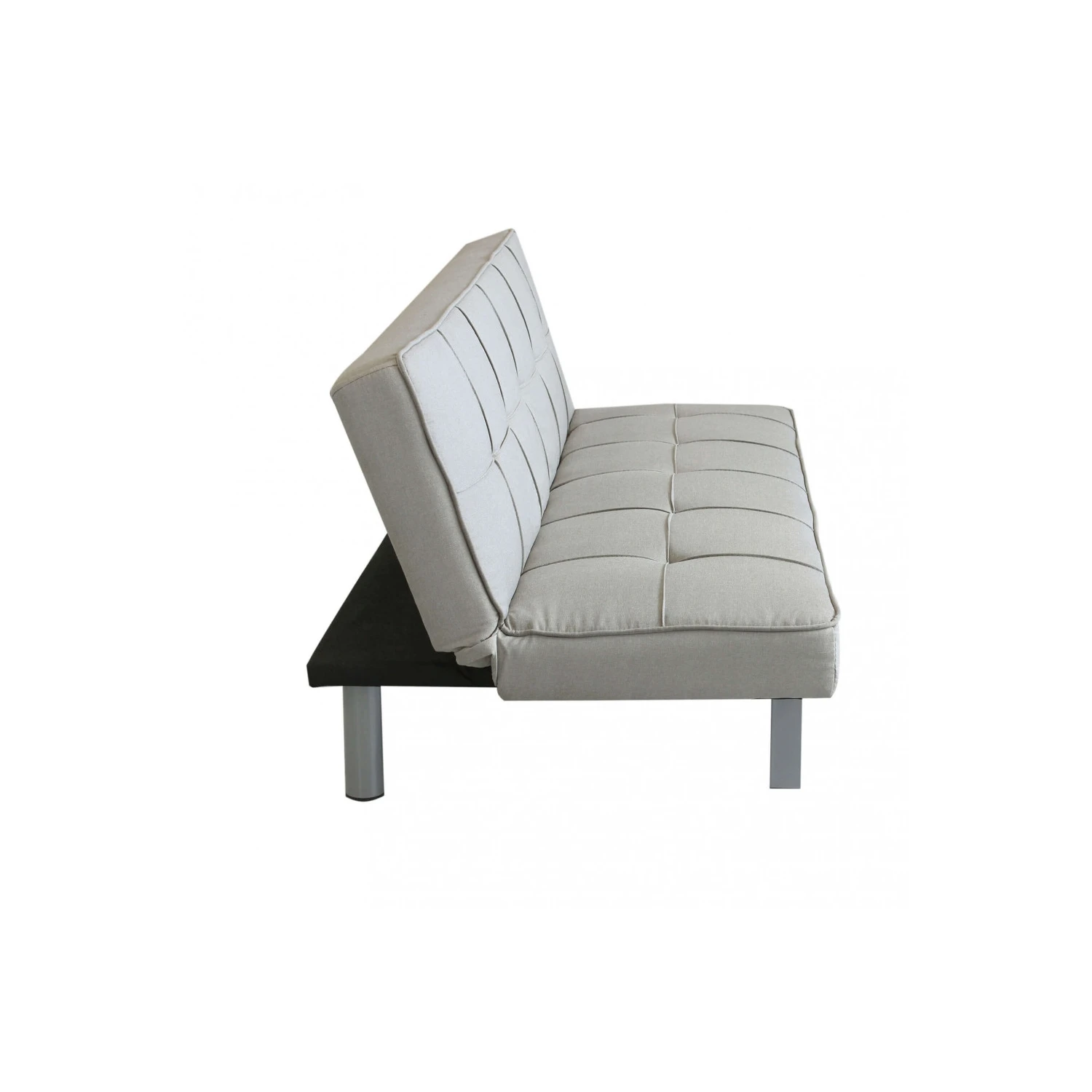 Divano Letto 3 Posti Con Schienale Reclinabile In Tessuto Grigio - AARON 3 Divano Letto 3 Posti Con Schienale Reclinabile In Tessuto Grigio - AARON - immagine 3