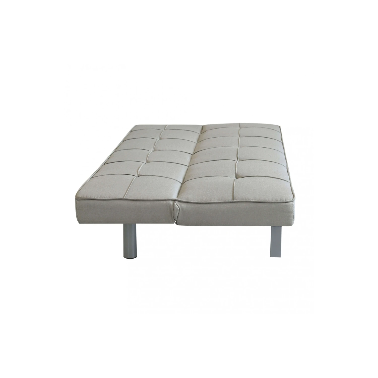 Divano Letto 3 Posti Con Schienale Reclinabile In Tessuto Grigio - AARON 8 Divano Letto 3 Posti Con Schienale Reclinabile In Tessuto Grigio - AARON - immagine 8