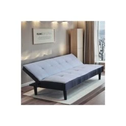 Divano Letto 3 Posti Con Schienale Reclinabile In Tessuto Grigio Melange - ALVIN