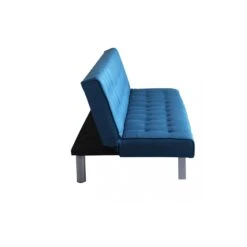 Divano Letto 3 Posti Con Schienale Reclinabile In Tessuto Blu - BARRY -Vendite Ediliamo divano letto 3 posti in tessuto blu con schienale reclinabile barry 5