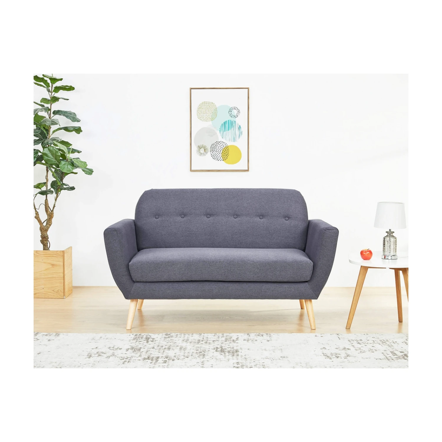 Divano Salvaspazio 2 Posti In Tessuto Grigio Scuro - BURTON 3 Divano Salvaspazio 2 Posti In Tessuto Grigio Scuro - BURTON - immagine 3