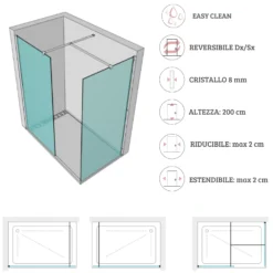 Doccia Walk In Nero 8 Mm Cassiopea -Vendite Ediliamo doccia walk in nero 8 mm cassiopea aquana 1
