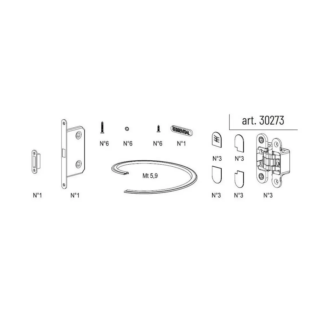 Kit Ferramenta Essential Battente Scrigno 3 Kit Ferramenta Essential Battente Scrigno - immagine 3