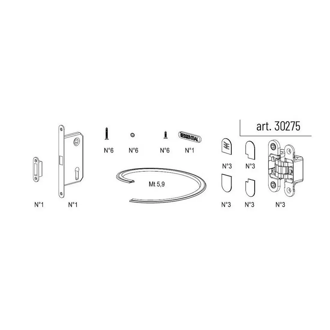 Kit Ferramenta Essential Battente Scrigno 1 Kit Ferramenta Essential Battente Scrigno