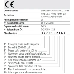 Kit Maniglione Antipanico NINZ TWIST BM Anta Attiva Porte Tagliafuoco REI -Vendite Ediliamo kit maniglione antipanico ninz twist bm anta attiva porte tagliafuoco rei 2
