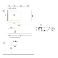 Lavabo 100x50 Cm Con Piano D'appoggio Catalano Zero 100 -Vendite Ediliamo lavabo 100x50 cm catalano zero 100 6
