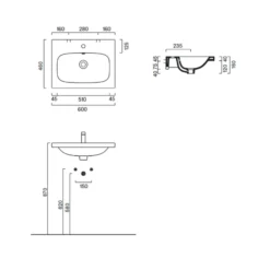 Lavabo Catalano 60x46 Bianco Lucido Alvea 5 Lavabo Catalano 60x46 Bianco Lucido Alvea -Vendite Ediliamo lavabo 60x46 bianco lucido alvea catalano 1