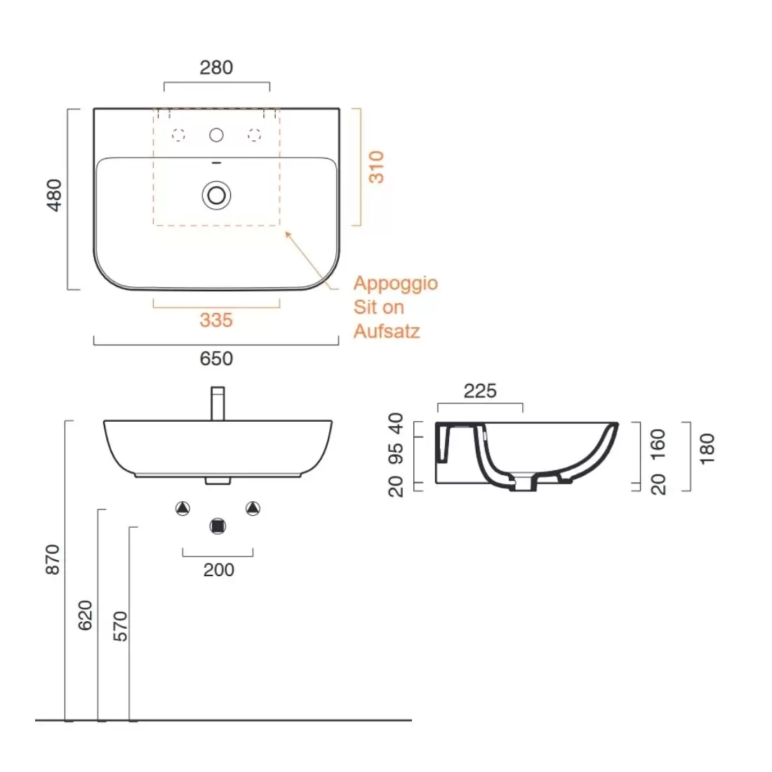 Lavabo Bagno 65x48 Cm Catalano Sfera 65 3 Lavabo Bagno 65x48 Cm Catalano Sfera 65 - immagine 3