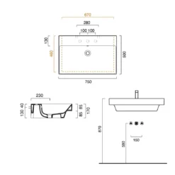 Lavabo Bagno 75x50 Cm Zero 75 175ZP00 Catalano -Vendite Ediliamo lavabo 75x50 cm zero 75 catalano 3