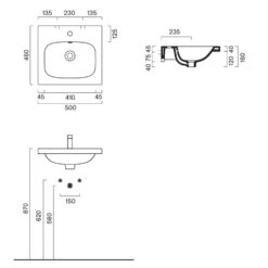 Lavabo Catalano 50x46 Bianco Lucido Alvea -Vendite Ediliamo lavabo catalano 50x46 bianco lucido alvea 1