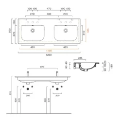 Lavabo Doppio 125x50 Cm Catalano Sfera 125 -Vendite Ediliamo lavabo doppio 125x50 cm catalano sfera 125 3