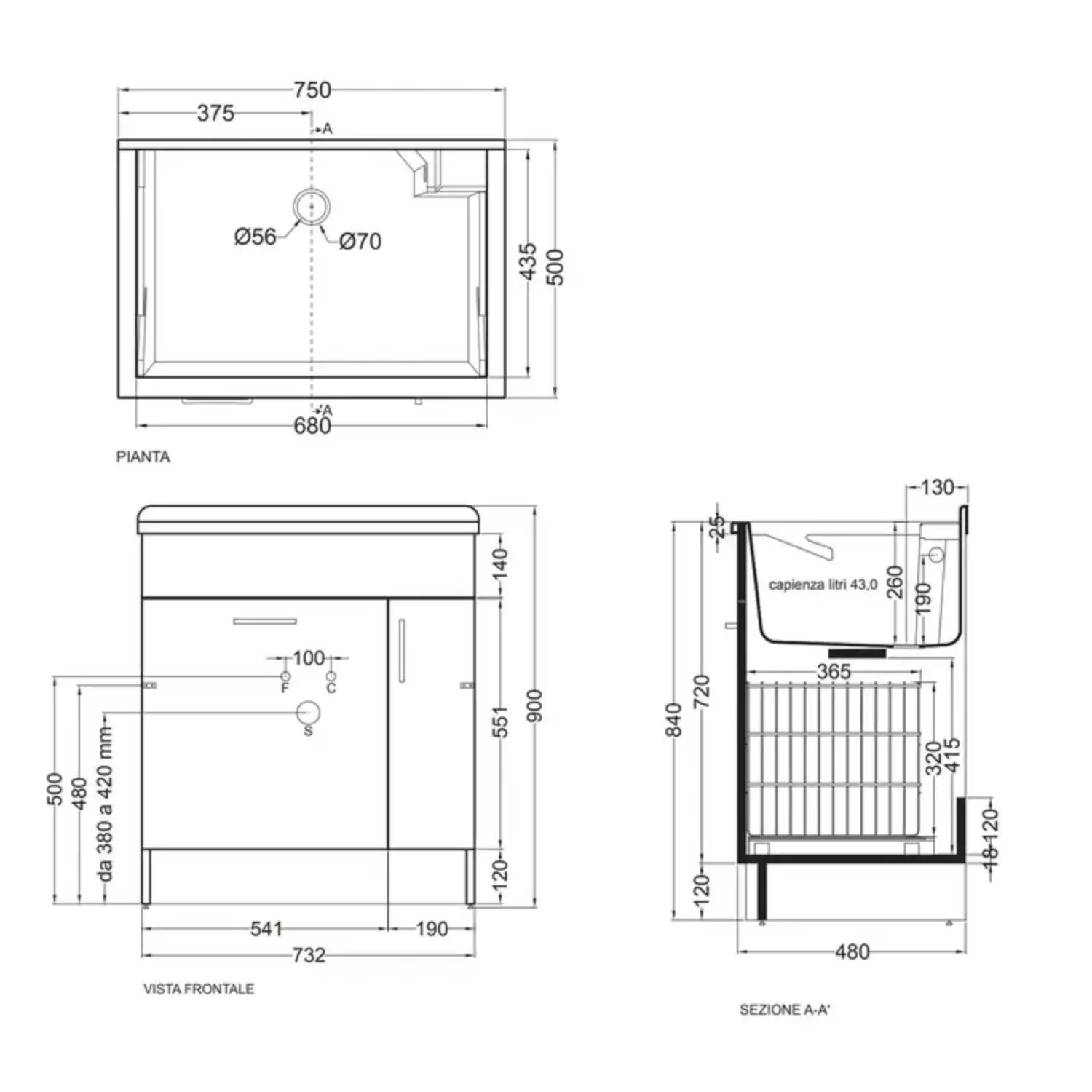 Lavatoio 75x50x86h Cm Con Cesto Portabiancheria Melanzana Lindo Max Colavene 4 Lavatoio 75x50x86h Cm Con Cesto Portabiancheria Melanzana Lindo Max Colavene - immagine 4